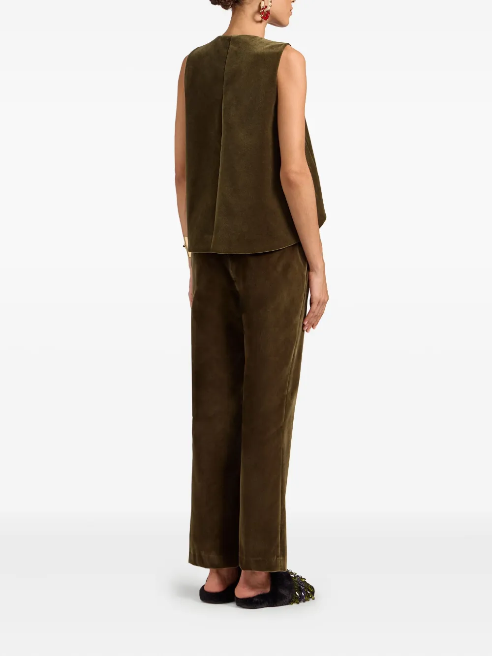 La Doublej 24/7 Hose Aus Samt In Green