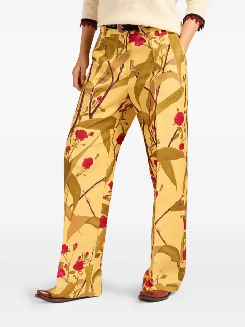 La DoubleJ Let Loose floral-print pleated trousers