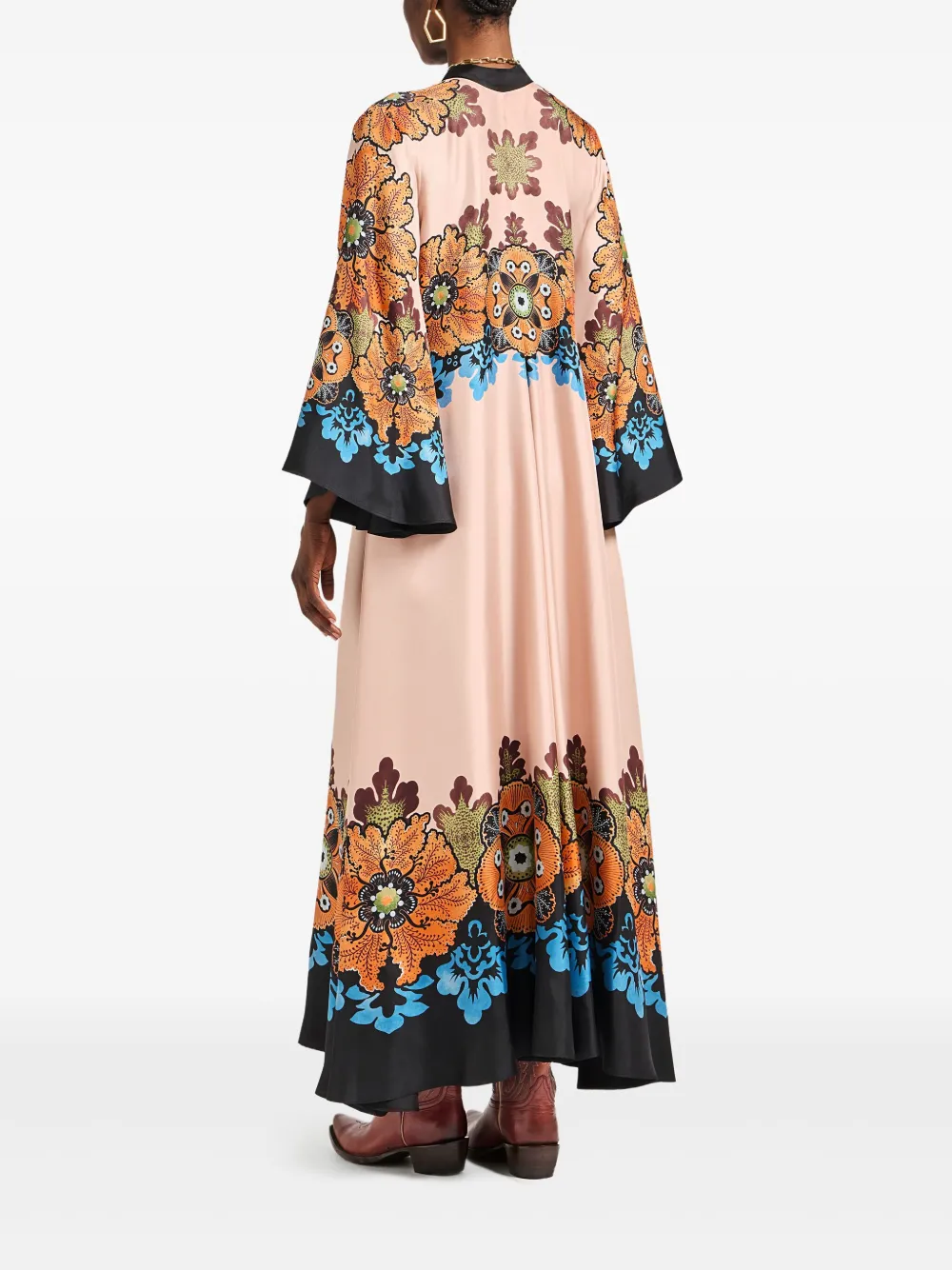 La DoubleJ Maxi-jurk met bloemenprint Beige