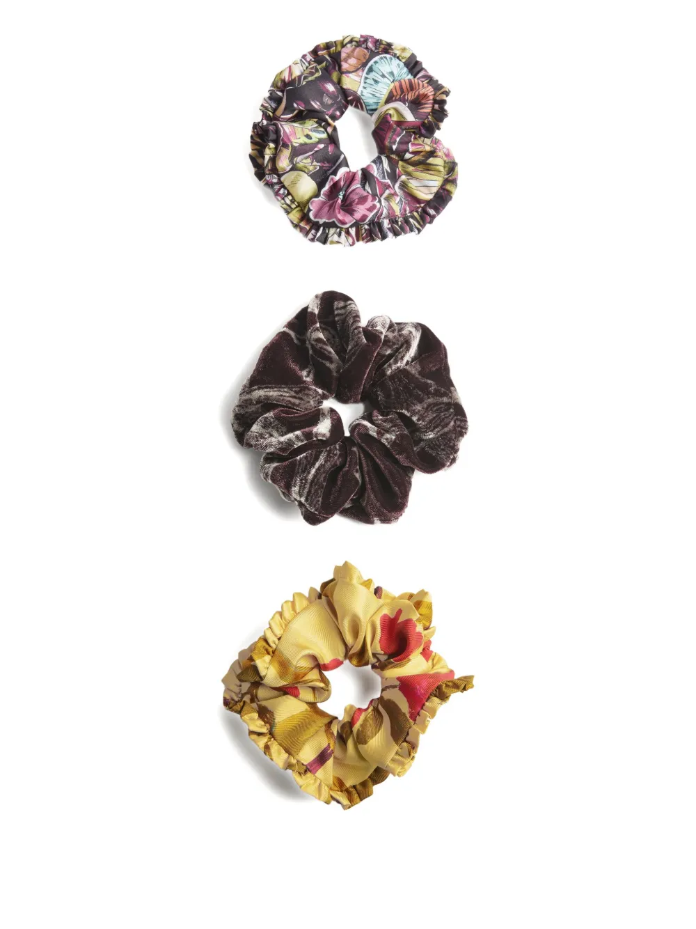 La DoubleJ ruffled printed scrunchie (pack of three) | Image 2
