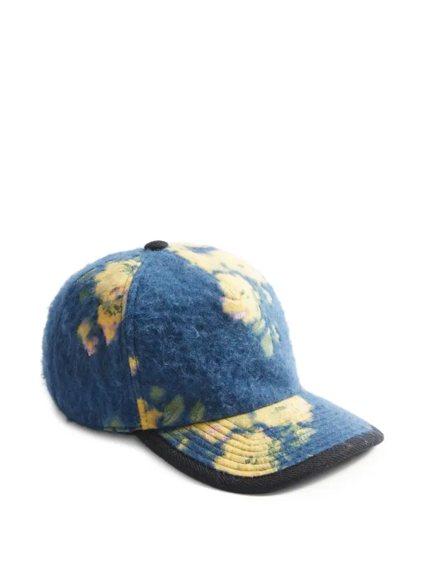 La DoubleJ Floral-jacquard Baseball Cap in Blue