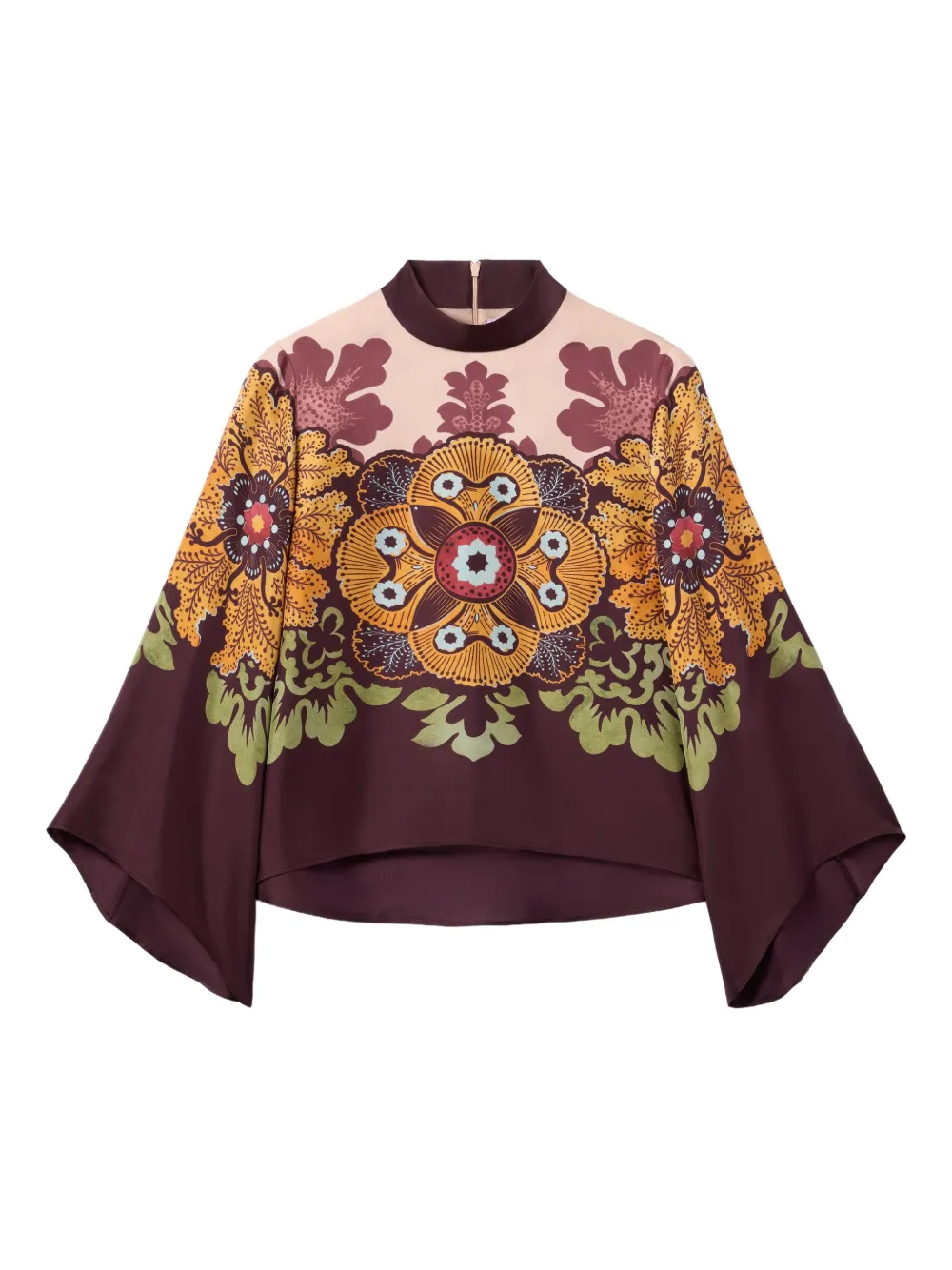 La DoubleJ floral-print long-sleeve blouse | Red | Image 1