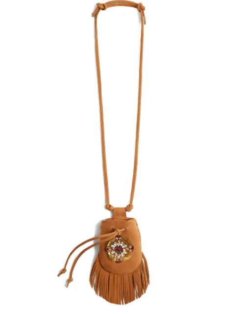 La DoubleJ fringed embellished cross body bag