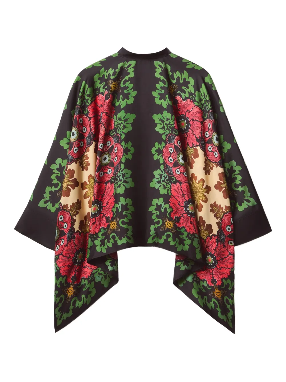 La Doublej La Double J Foulard Floral Silk-twill Shirt In Brown
