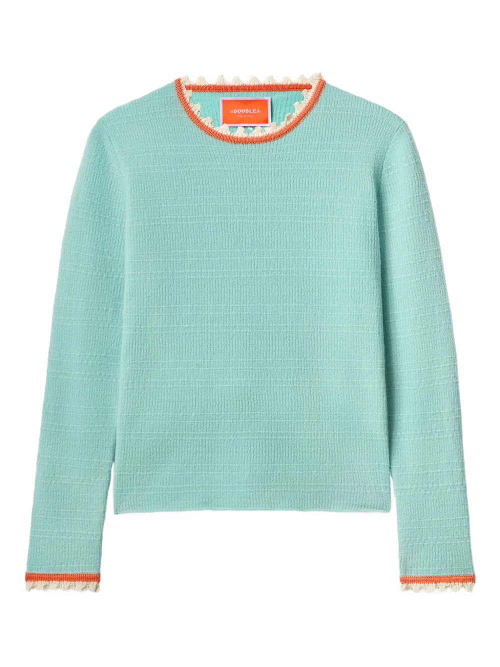 La DoubleJ textured-knit crew-neck sweater | Green | Image 1