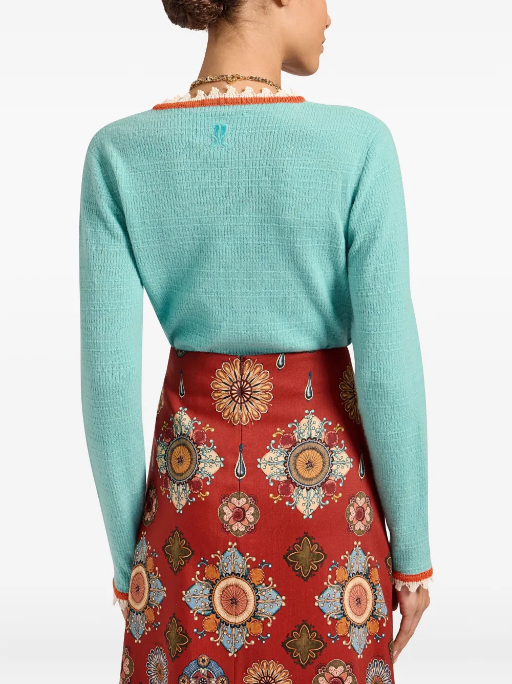 La Doublej Textured-knit Crew-neck Sweater In Green