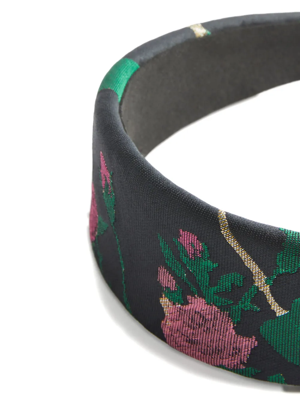 La DoubleJ Haarband met bloemen-jacquard Zwart