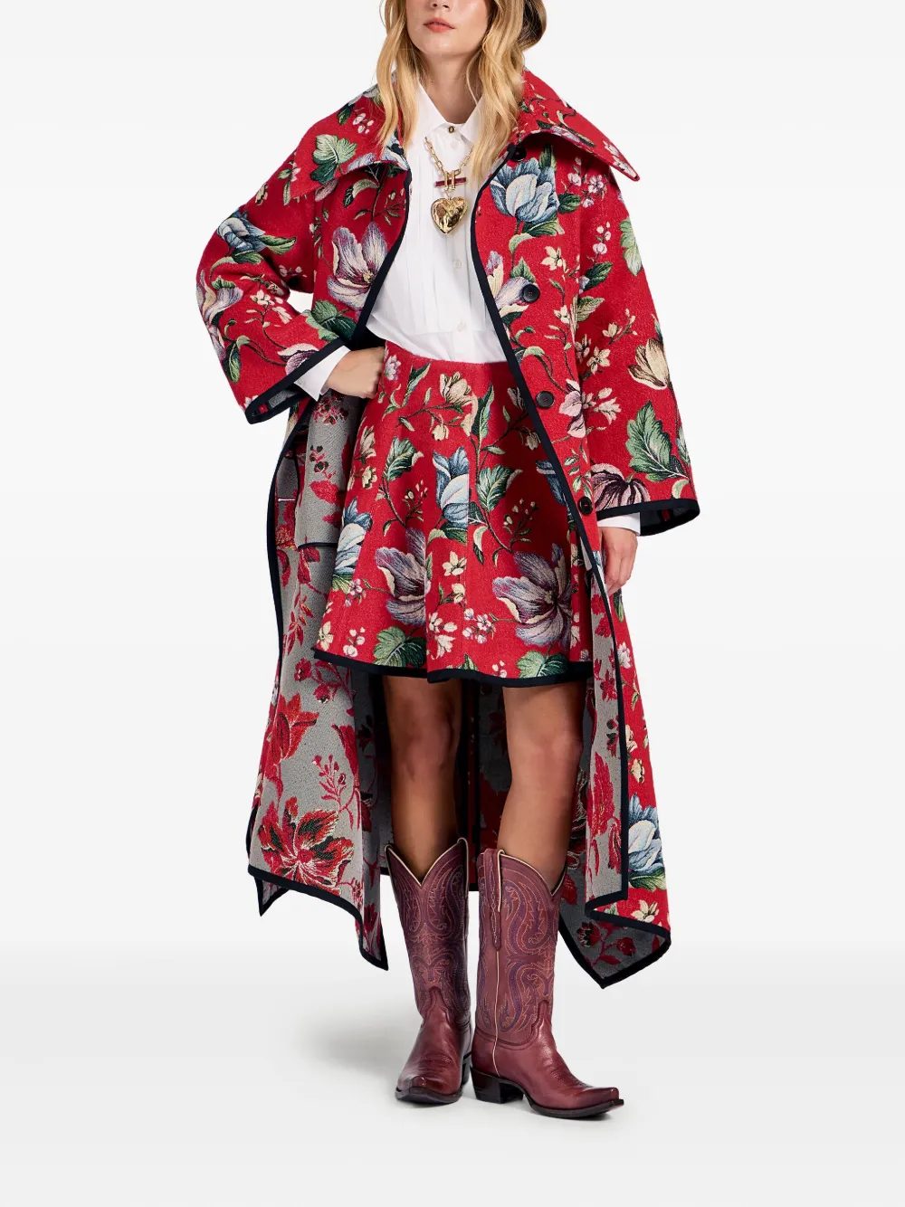 La Doublej Floral Coat In Multi