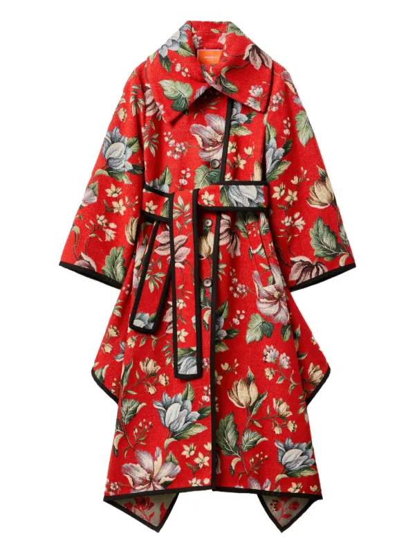 La DoubleJ Floral Coat in Red