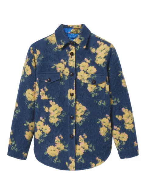 La DoubleJ floral-jacquard button-up shirt jacket