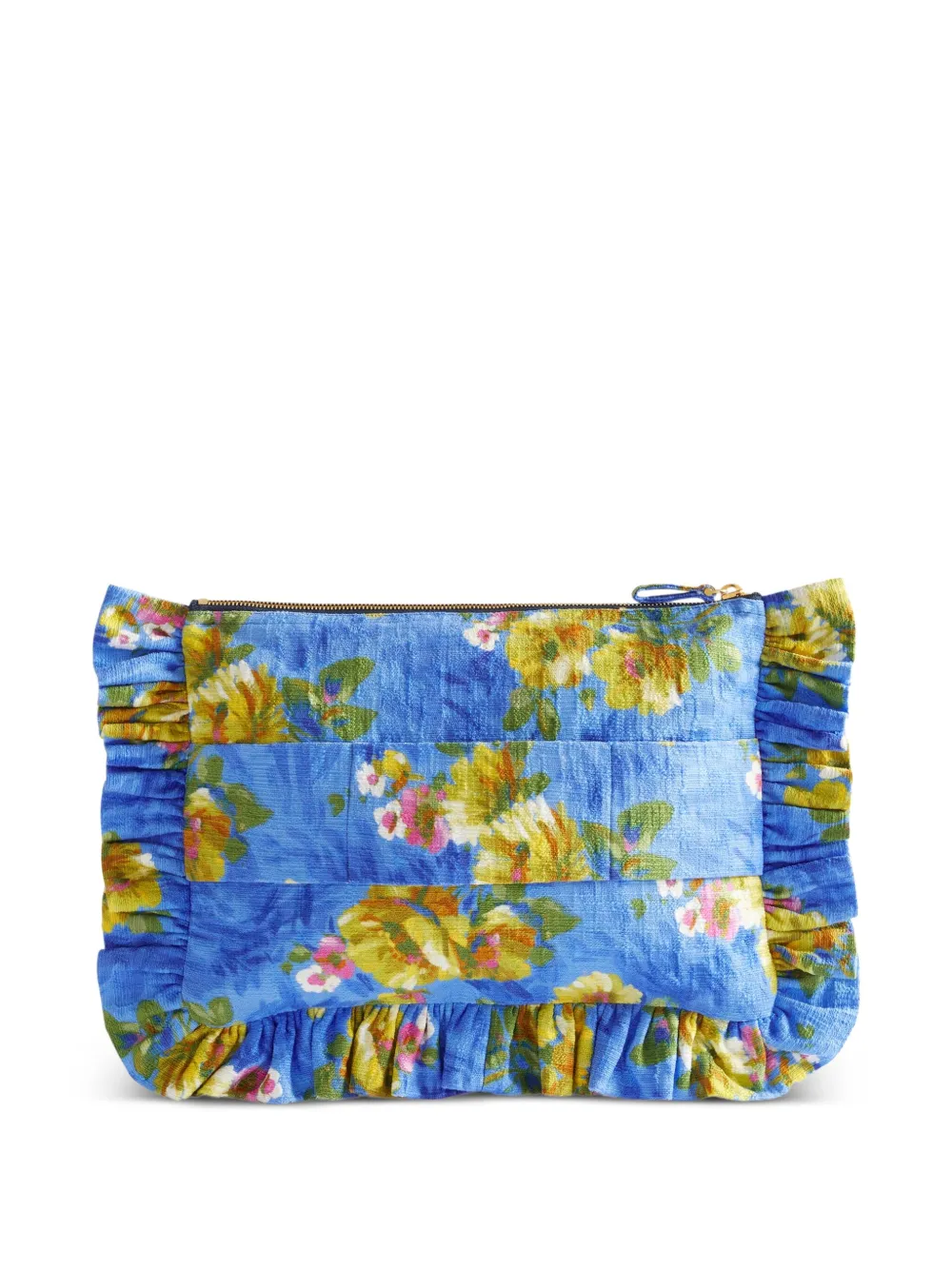 La DoubleJ Clutch met bloemenprint Blauw