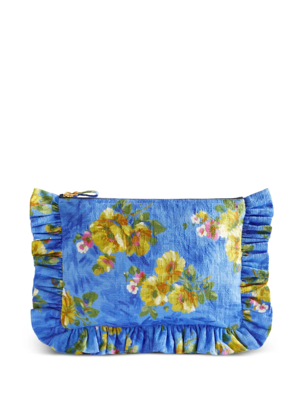 La DoubleJ Clutch met bloemenprint Blauw