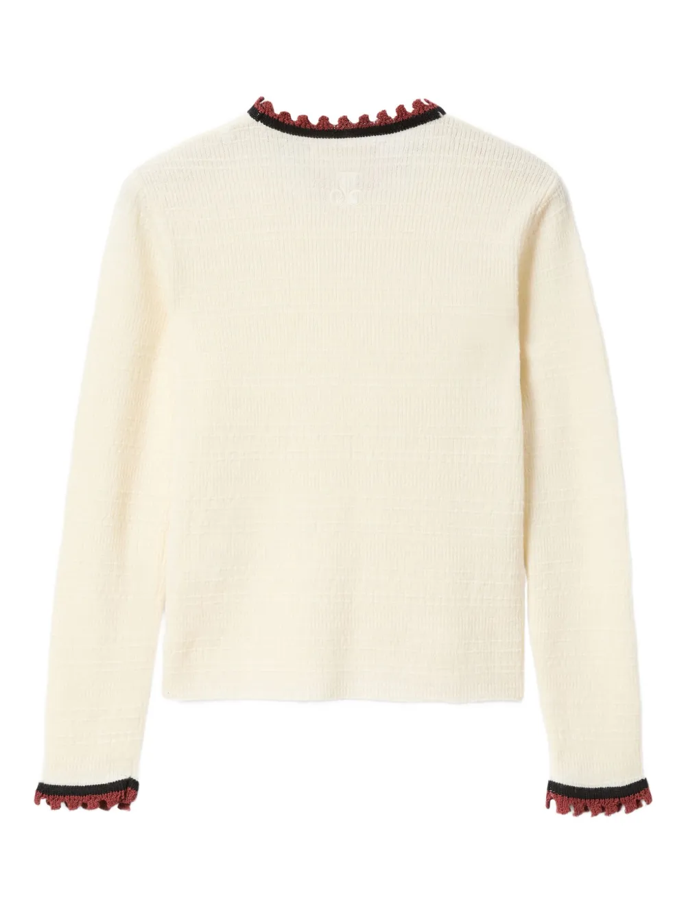 La Doublej Scallop-trimmed Wool-blend Sweater In Neutral