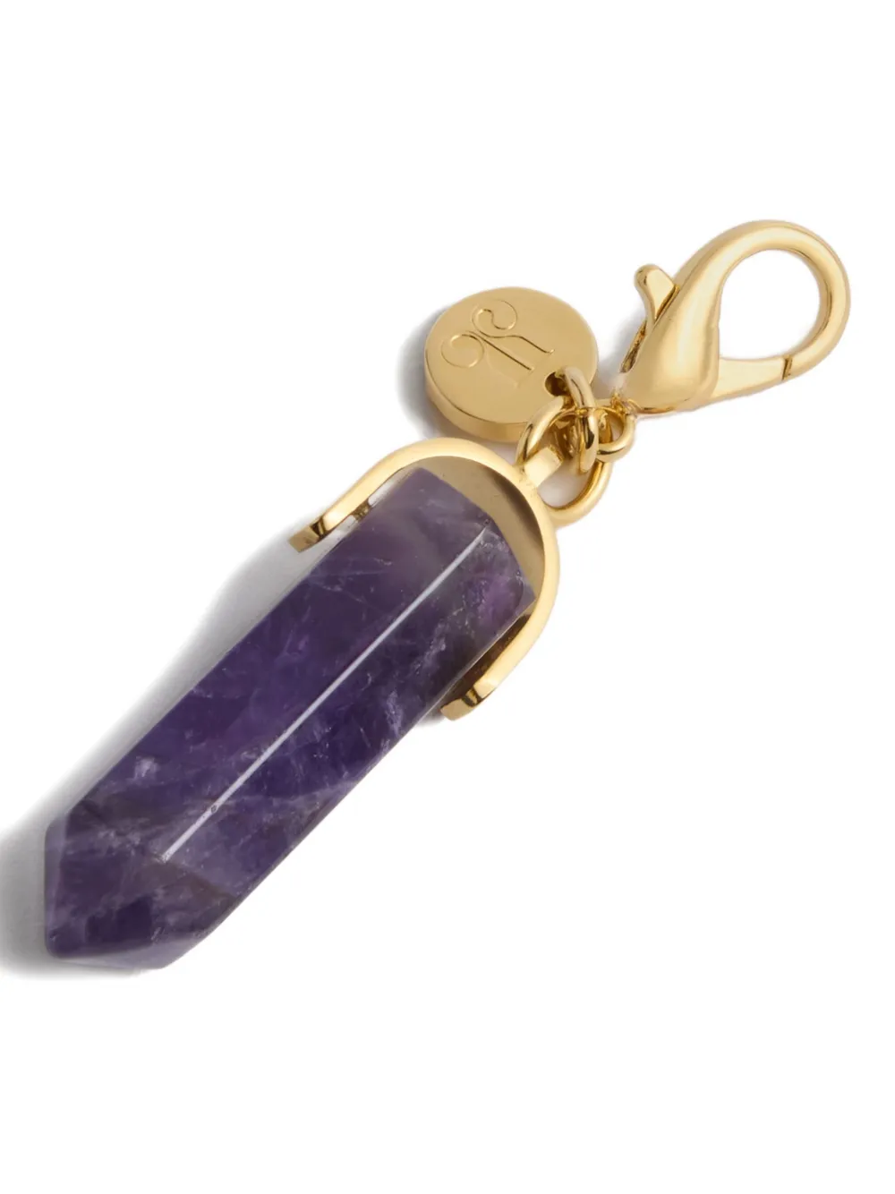 La Doublej Amethyst Obelisk Charm Necklace In Gold