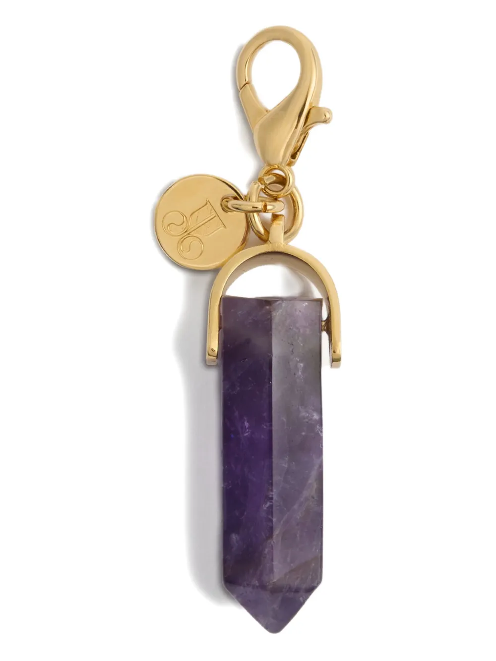La Doublej Amethyst Obelisk Charm Necklace In Gold