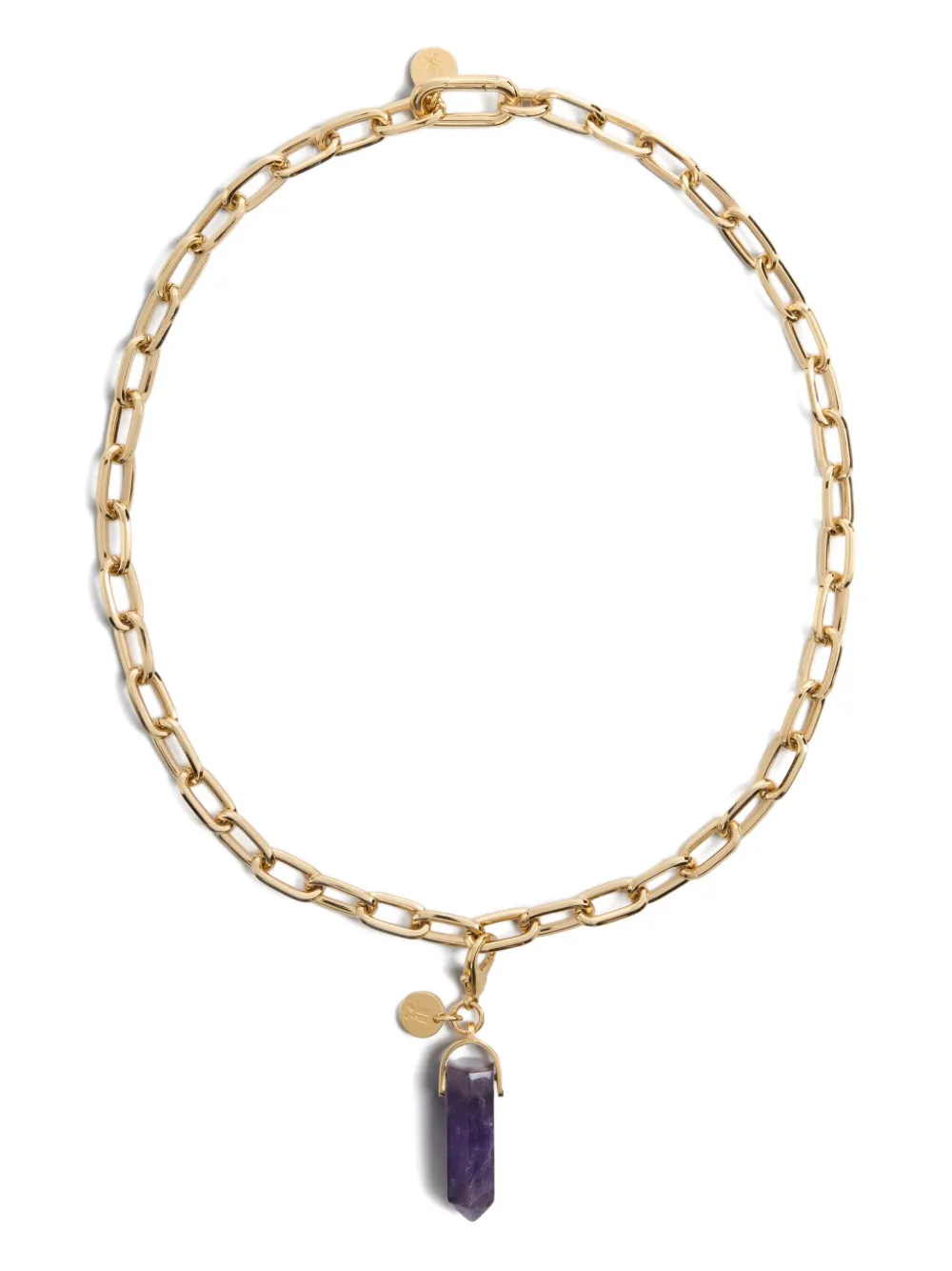 La DoubleJ amethyst obelisk charm necklace | Gold | Image 1