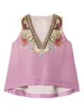 La DoubleJ V-neck printed top - Pink