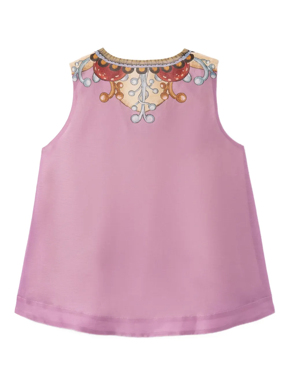 La DoubleJ Top met V-hals en print Roze