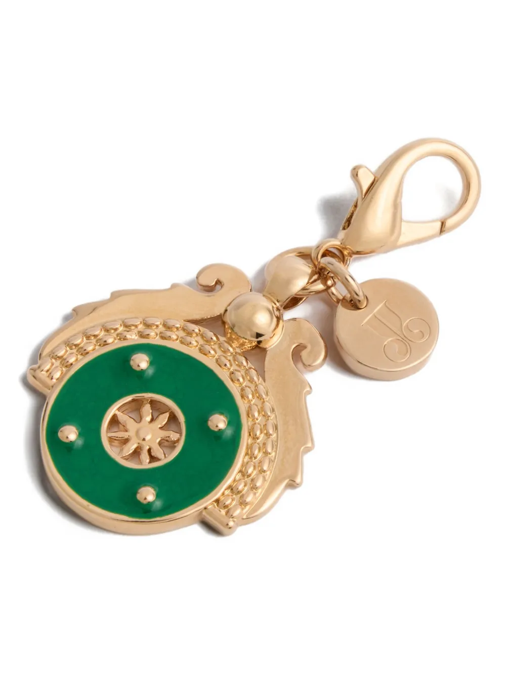 La DoubleJ Medallion Charm in Gold, view 4