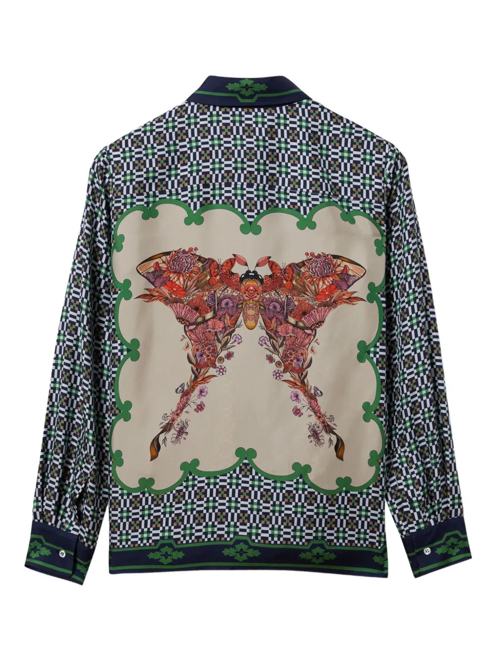La Doublej Butterfly-motif Silk Shirt In Multi