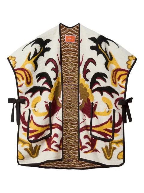 La DoubleJ floral-pattern cape