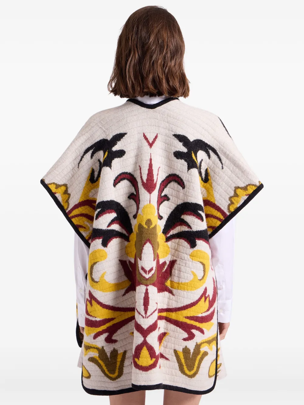 La Doublej Floral-pattern Cape In Multi