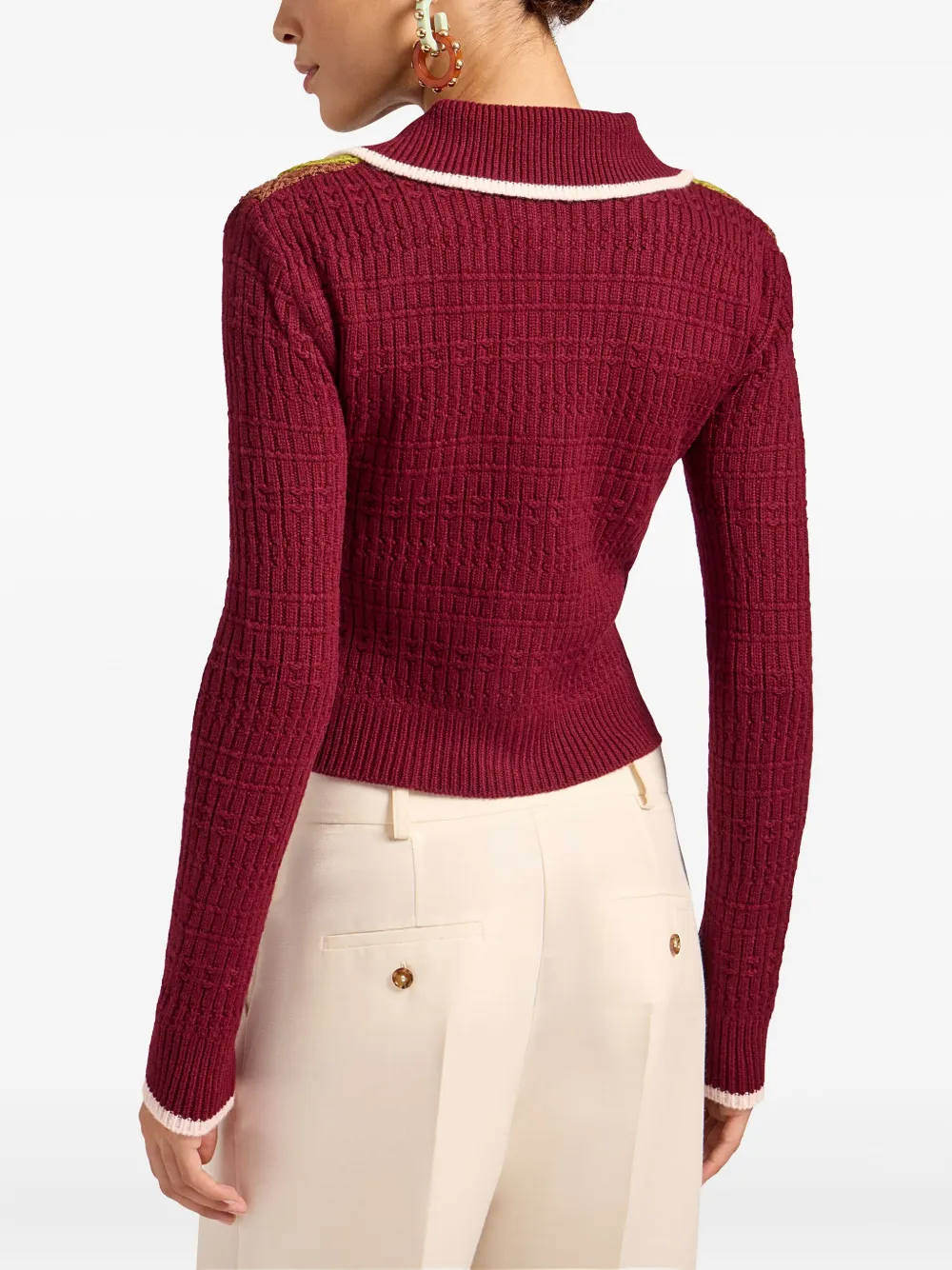 La DoubleJ Vest met gehaakt vlak en knoopsluiting Bruin