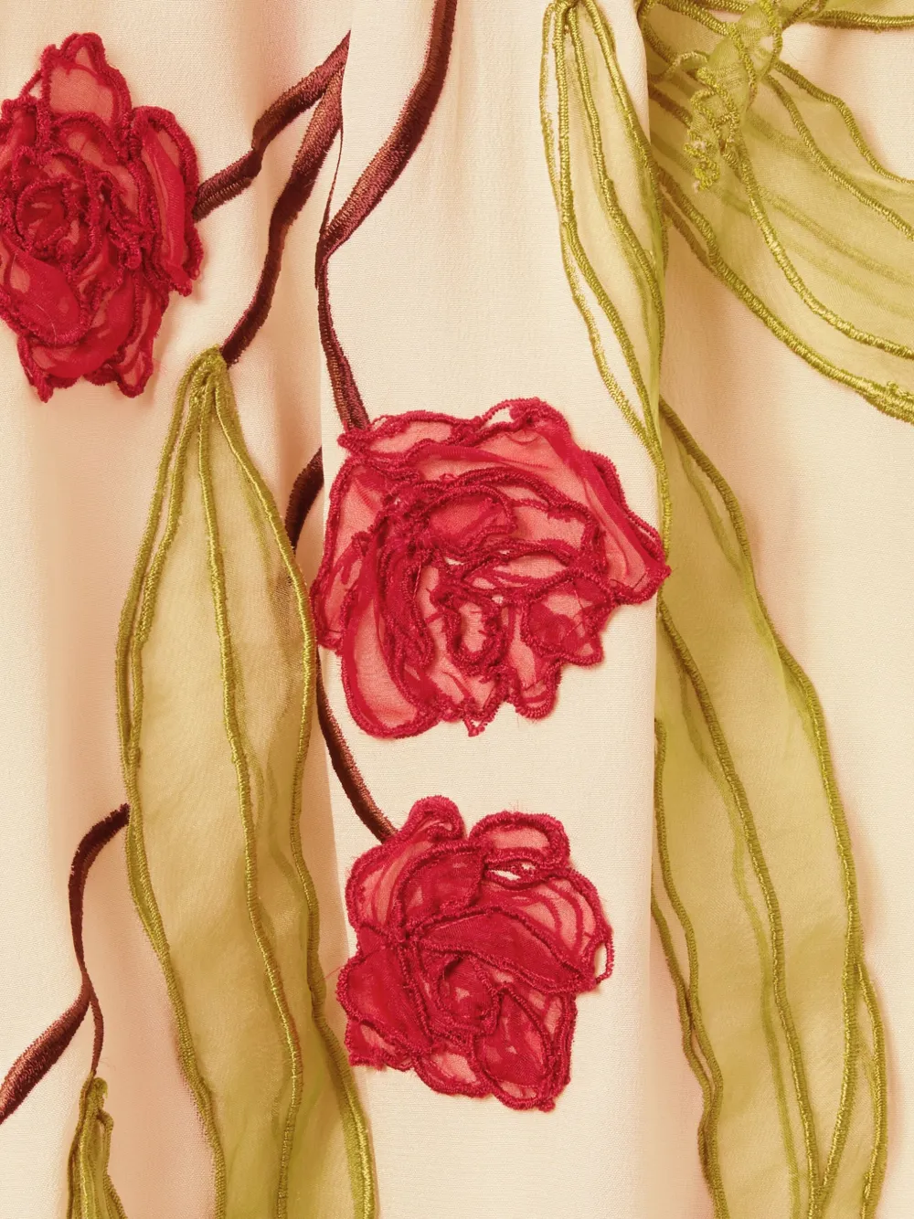 La Doublej Embroidered-ruffled Blouse In Multi
