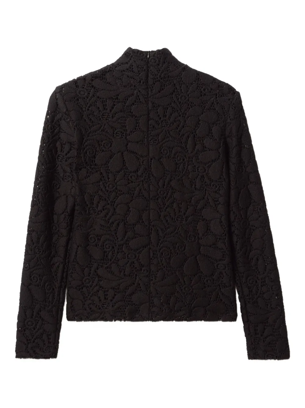 La Doublej Lace Turtleneck Top In Black
