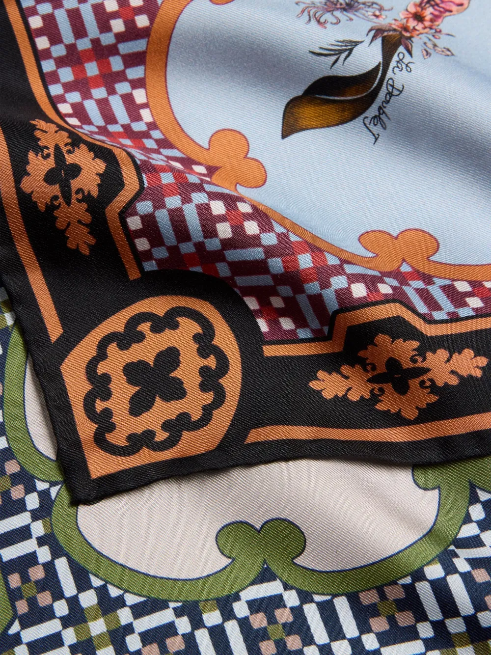 La Doublej Butterfly-print Silk Scarf In Brown