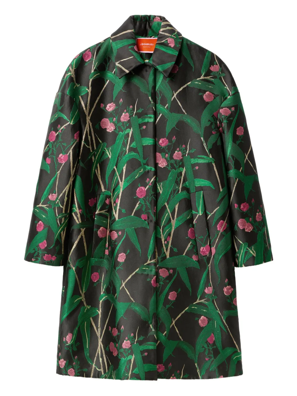 La DoubleJ floral boxy coat | Black | Image 1