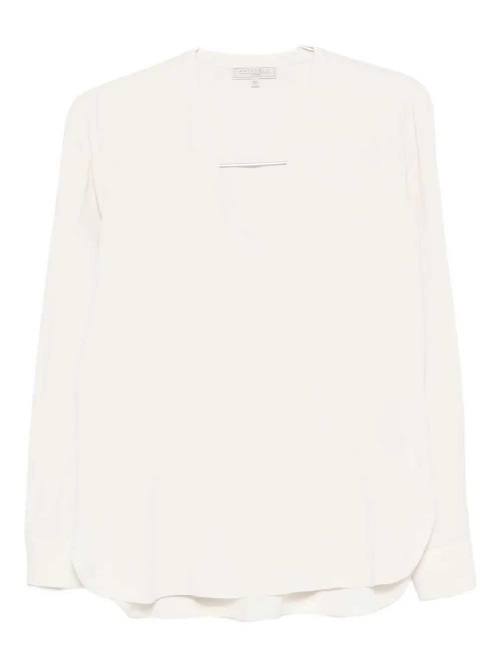 Antonelli V-neck Long-sleeve Top In Neutral