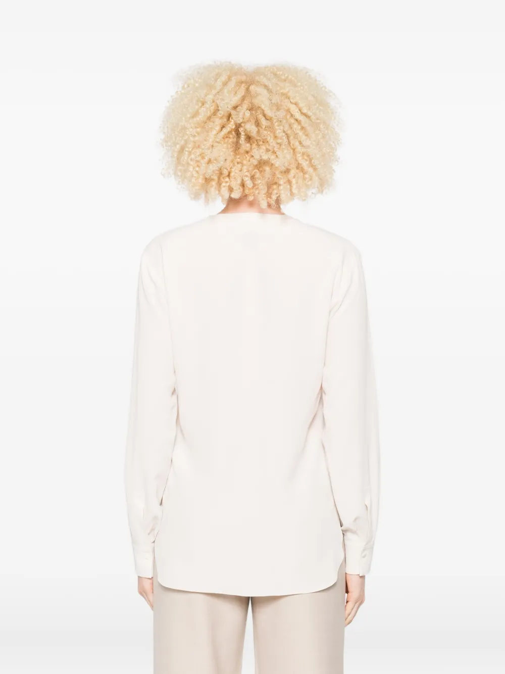 Antonelli V-neck Long-sleeve Top In Neutral