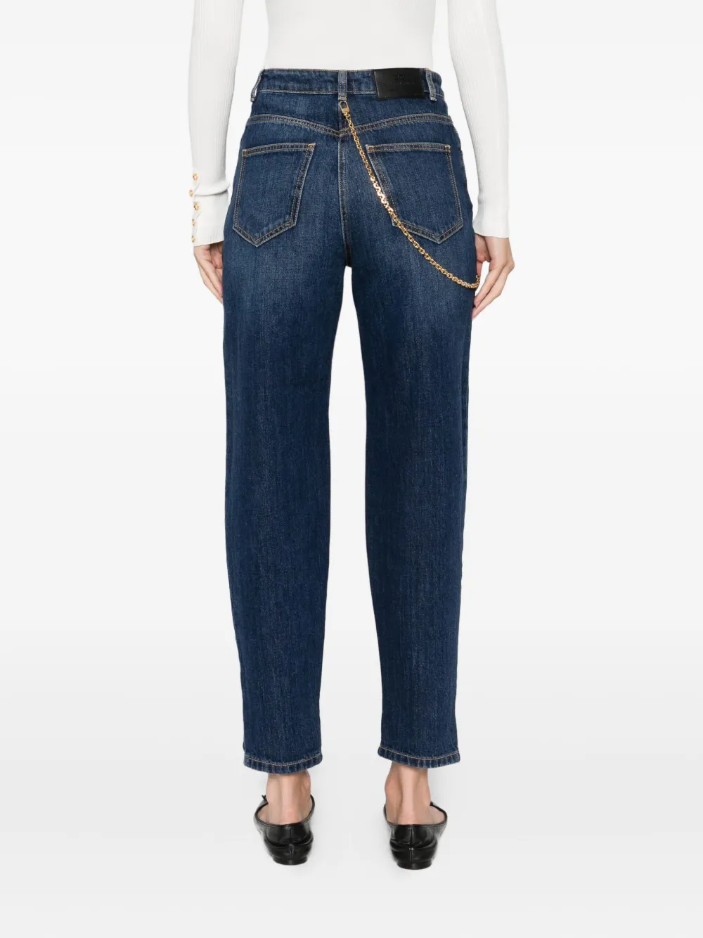 Elisabetta Franchi chain-embellished jeans Blauw