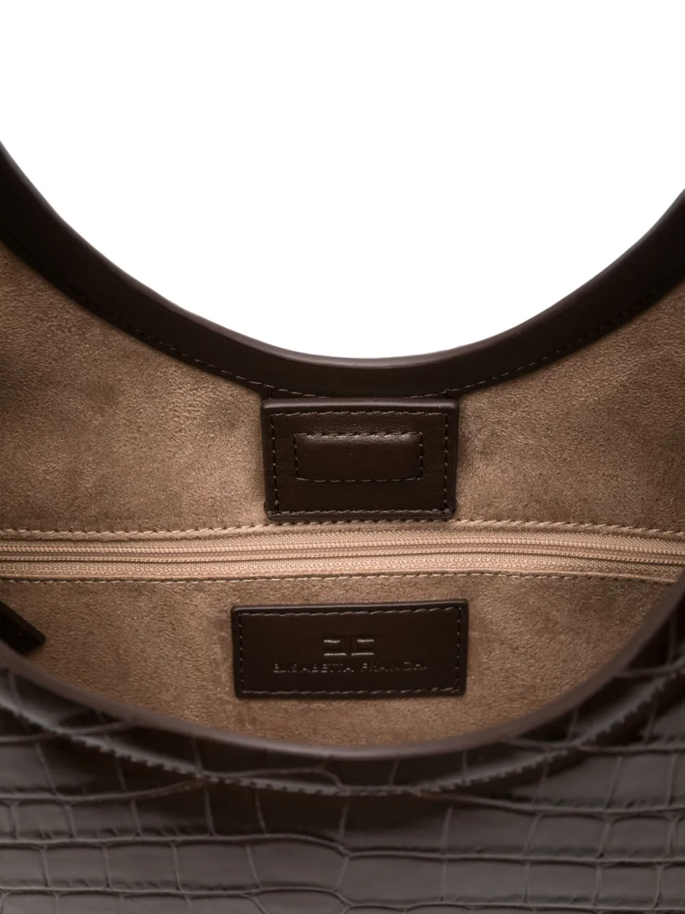 Elisabetta Franchi Hobo grote schoudertas met handgreep Bruin
