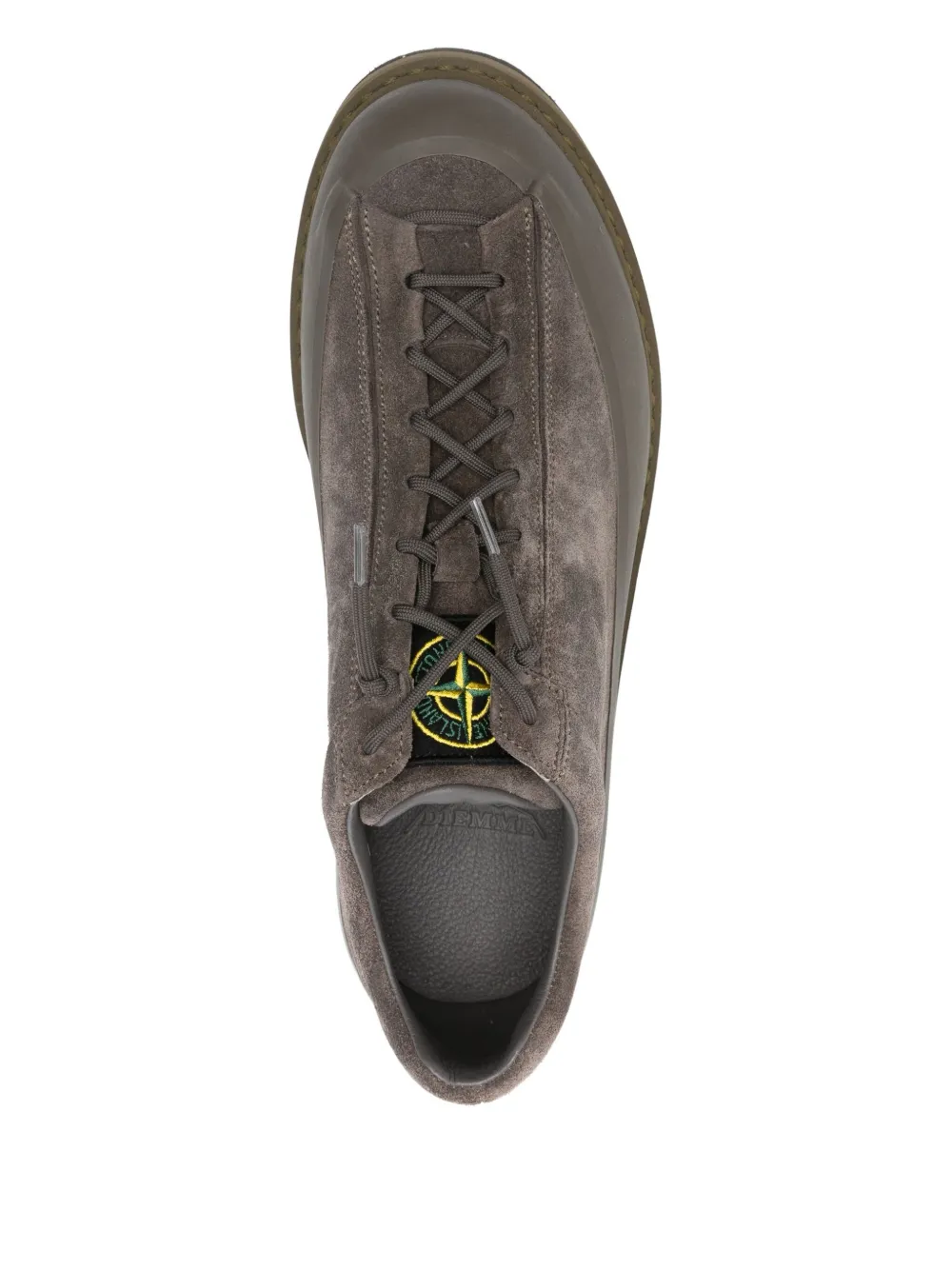 Stone Island lace-up suede sneakers Green