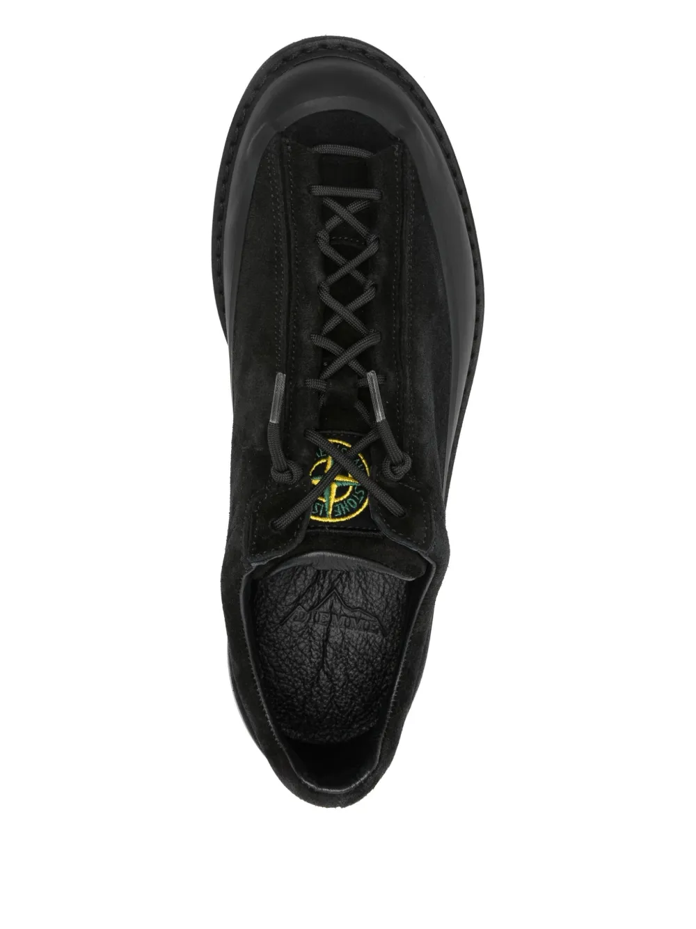 Stone Island lace-up suede sneakers Black