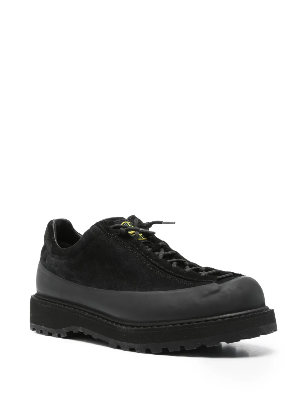Stone Island lace-up suede sneakers Black