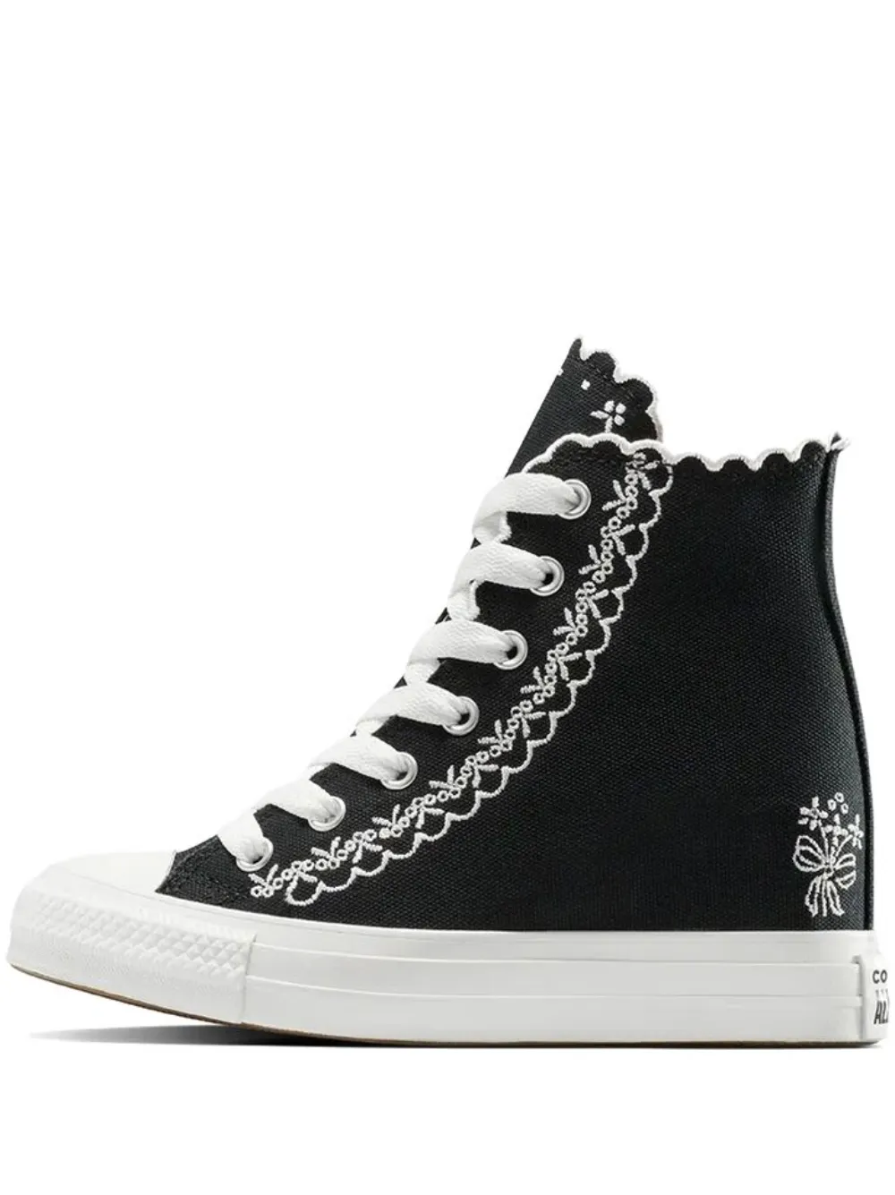 Converse Sneakers met borduurwerk en gewelfde afwerking Zwart