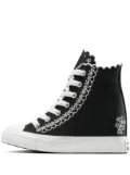 Converse embroidered scalloped-edge sneakers - Black