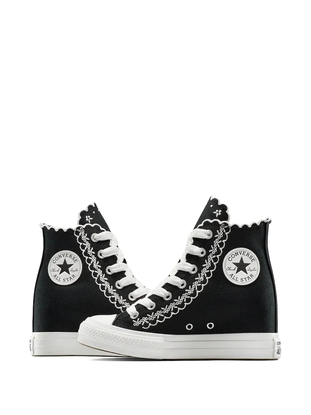 Converse Sneakers met borduurwerk en gewelfde afwerking Zwart