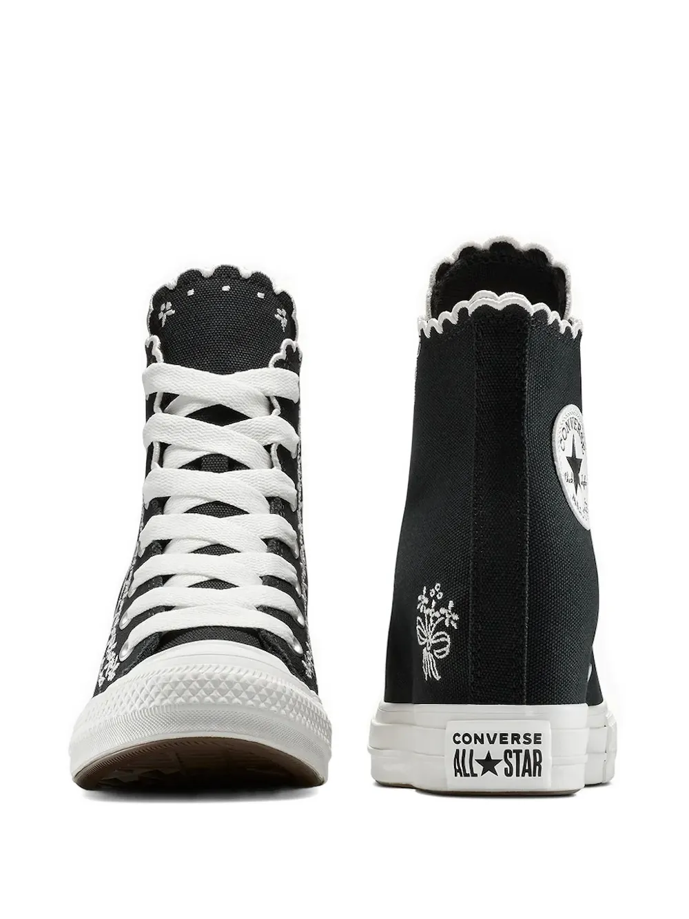 Converse Sneakers met borduurwerk en gewelfde afwerking Zwart