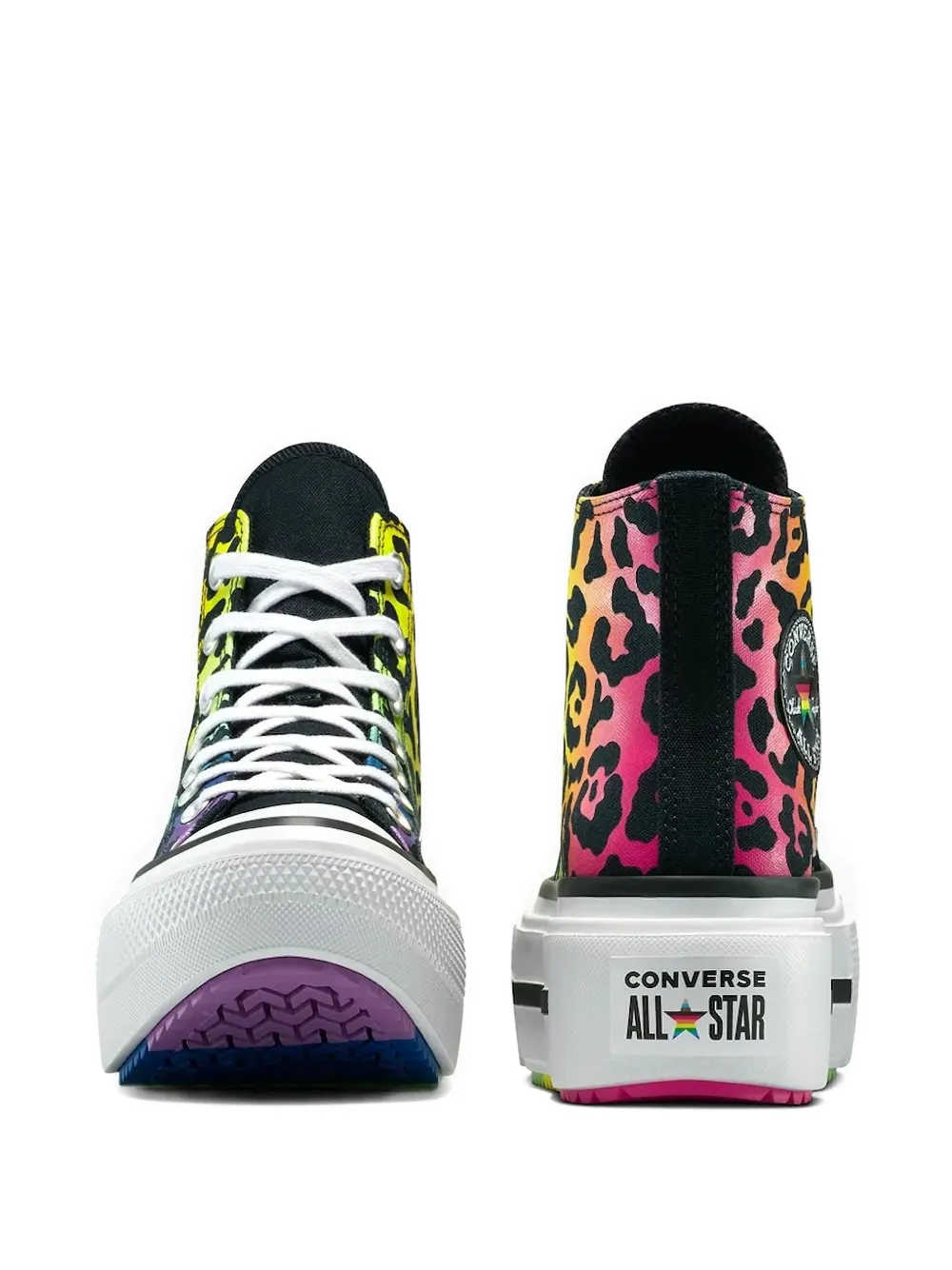 Converse Chuck Taylor rainbow platform sneakers Green
