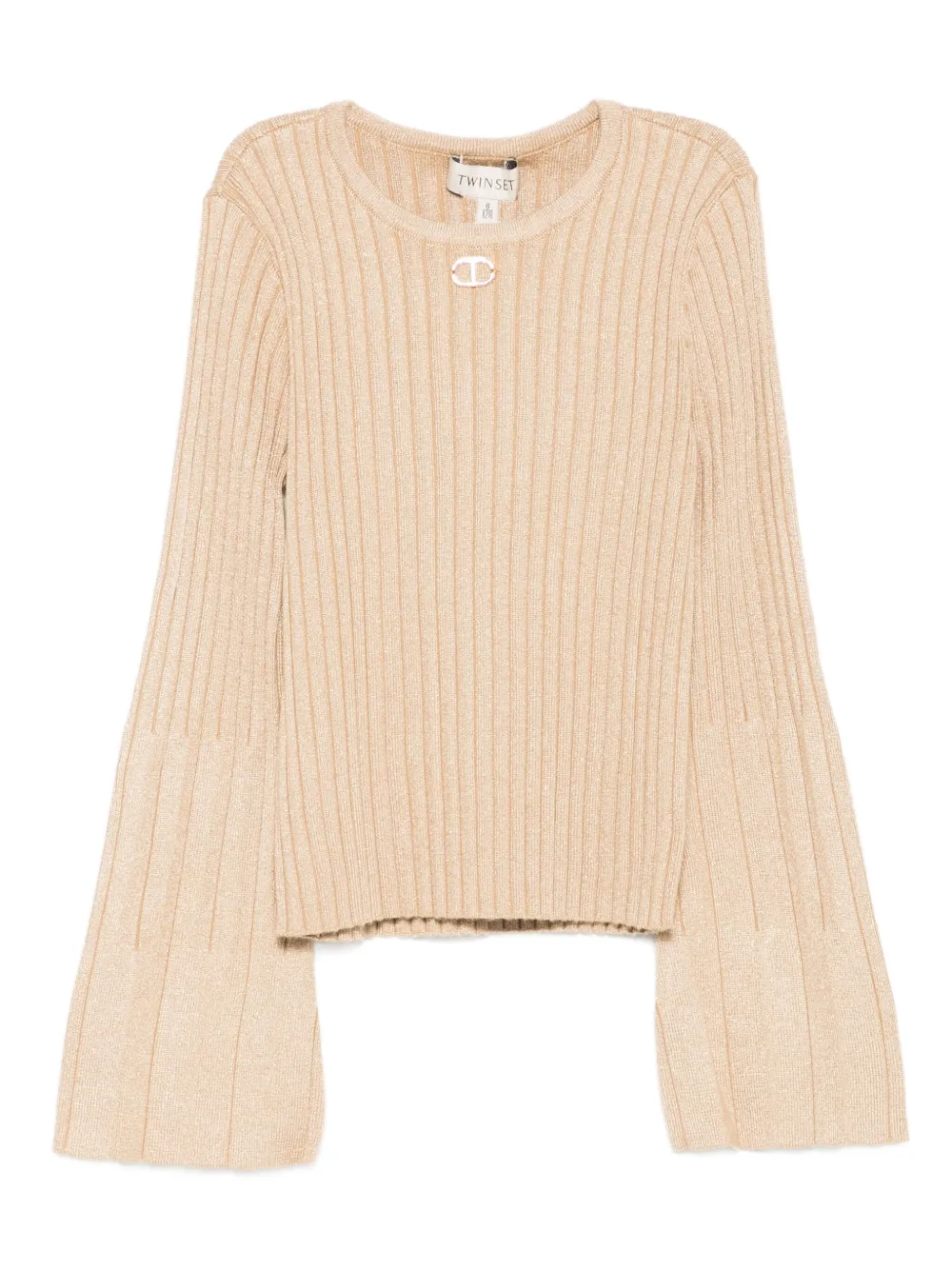 TWINSET Kids ribbed bell-sleeve sweater Goud