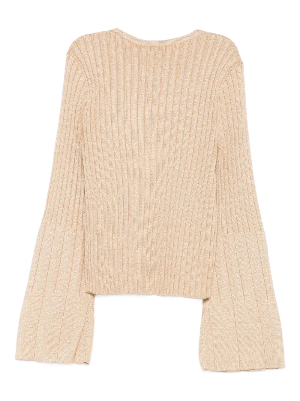 TWINSET Kids Geribbelde trui met klokmouwen Goud