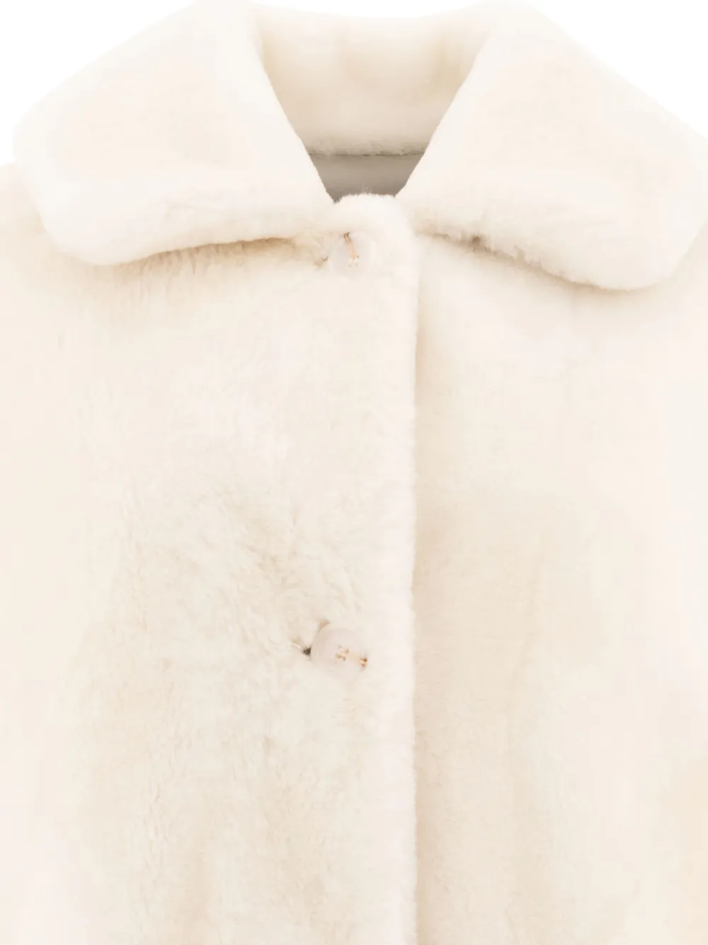 B&w Shearling Reversible Coat In Neutral