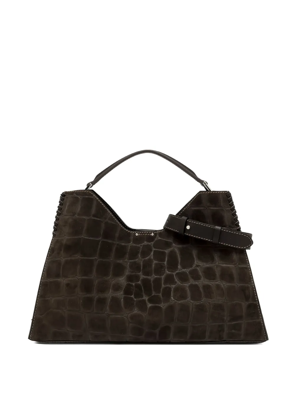 GIANNI CHIARINI Aurora crocodile-effect leather shoulder bag - ブラウン GIANNI CHIARINI Aurora crocodile-effect leather shoulder bag - ブラウン