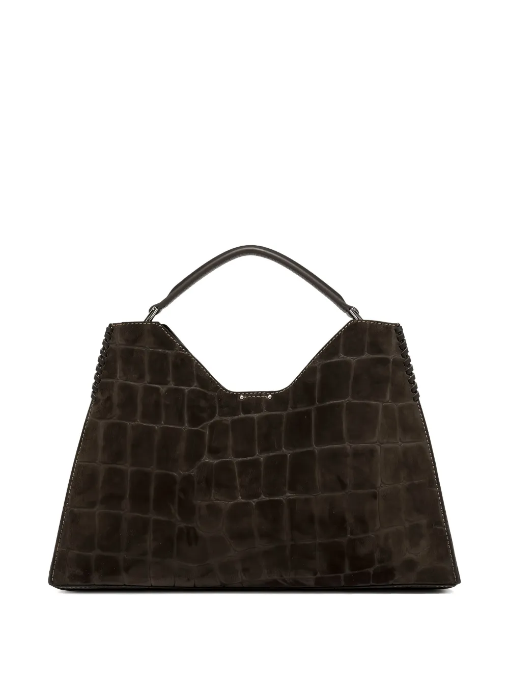GIANNI CHIARINI Aurora crocodile-effect leather shoulder bag Bruin