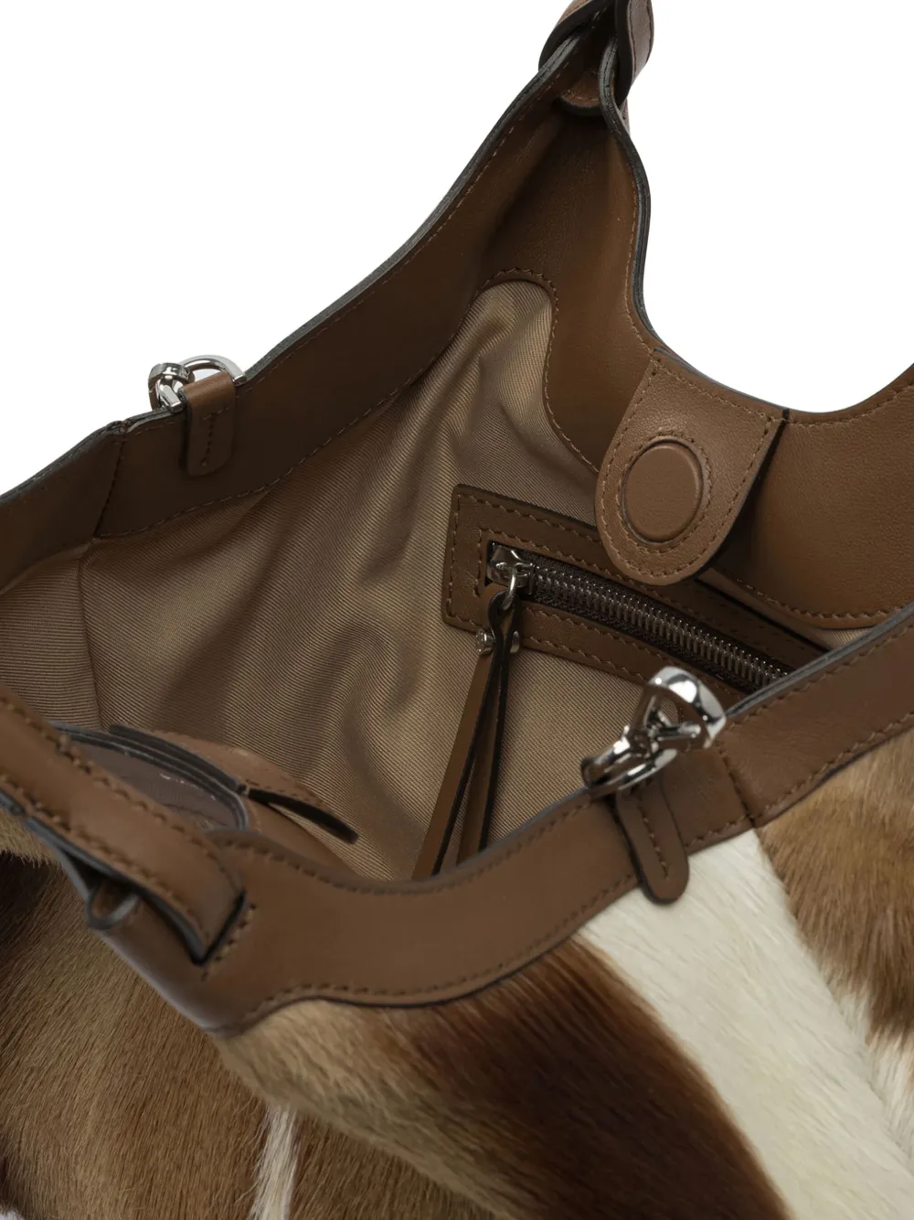 GIANNI CHIARINI Dua hair-on-hide leather shoulder bag Bruin