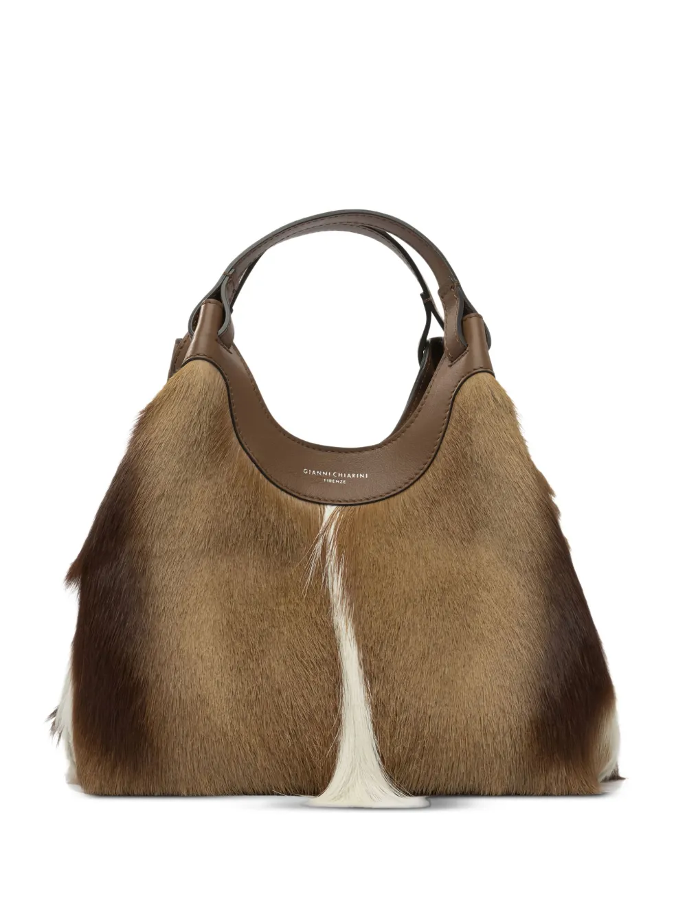 GIANNI CHIARINI Dua leren schoudertas Bruin